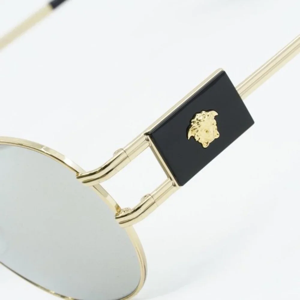 NEW VERSACE GOLD MIRROR SUNGLASSES